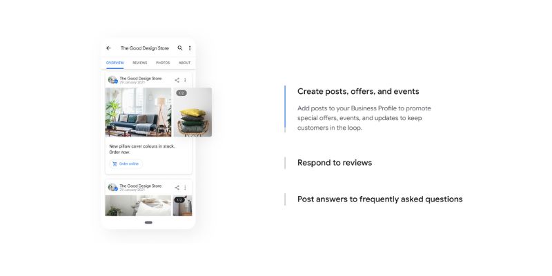 google profile interface